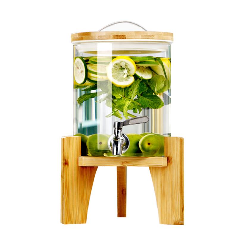 Homeglen Heat-Resistant Glass Water Dispenser with Faucet