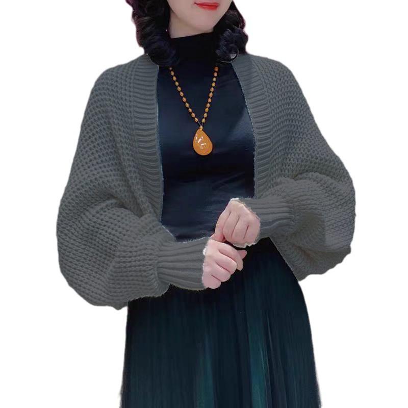 Женская вязаная шаль с длинным рукавом 2024 - Универсальный, модный кардиган для весны и осени, свободный и теплый, с элегантным стилем.