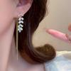 Высококачественные серьги-подвески с фианитами и бахромой для женщин, Классические серьги-подвески, универсальные и изысканные.