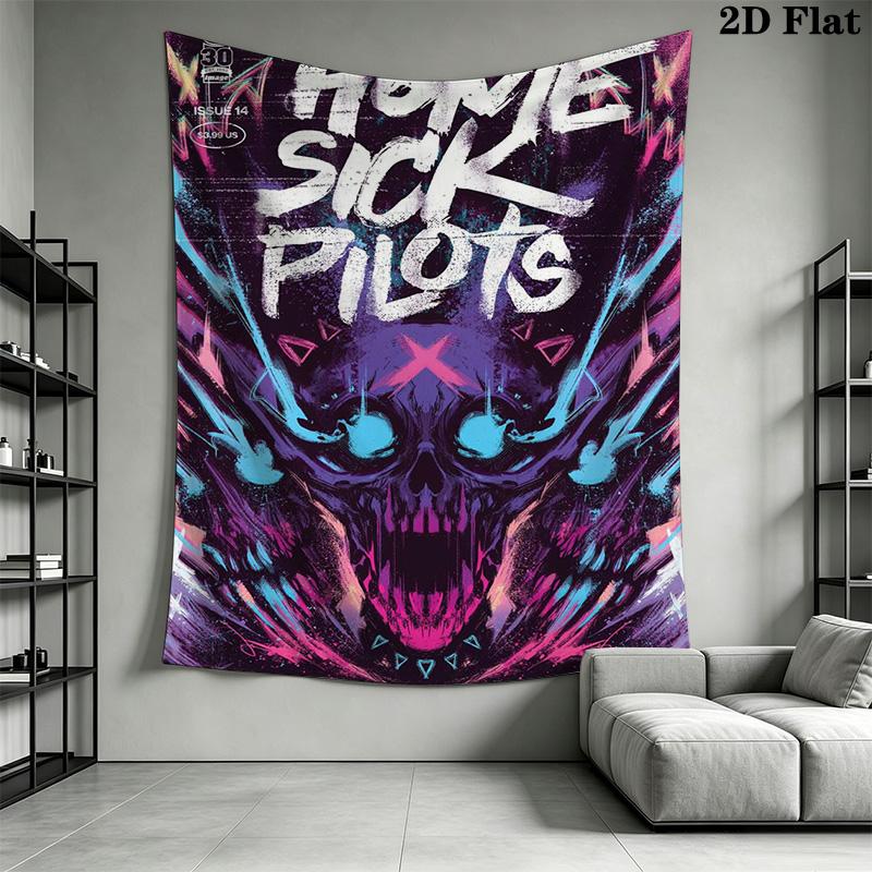 Home Sick Pilots Pattern Home Decor Tapestry, Wall Hanging, Decorative RV Wall Cloth.NGT0928080