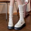 Hollow Wool Stacking Socks Heavy Industry Warm Knitted Stacked Tube Socks Sweet Versatile Socks