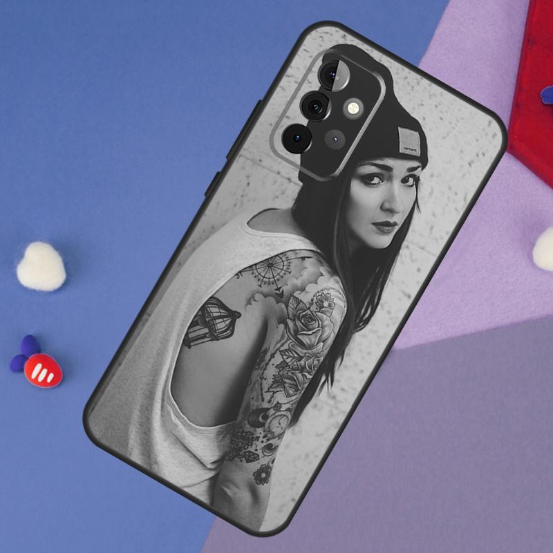 Sexy Sleeve Tattoo Girl Case For Samsung Galaxy A15 A54 A34 A14 A13 A53 A16 A26 A36 A56 A12 A22 A32 A52 A06 A35 A55