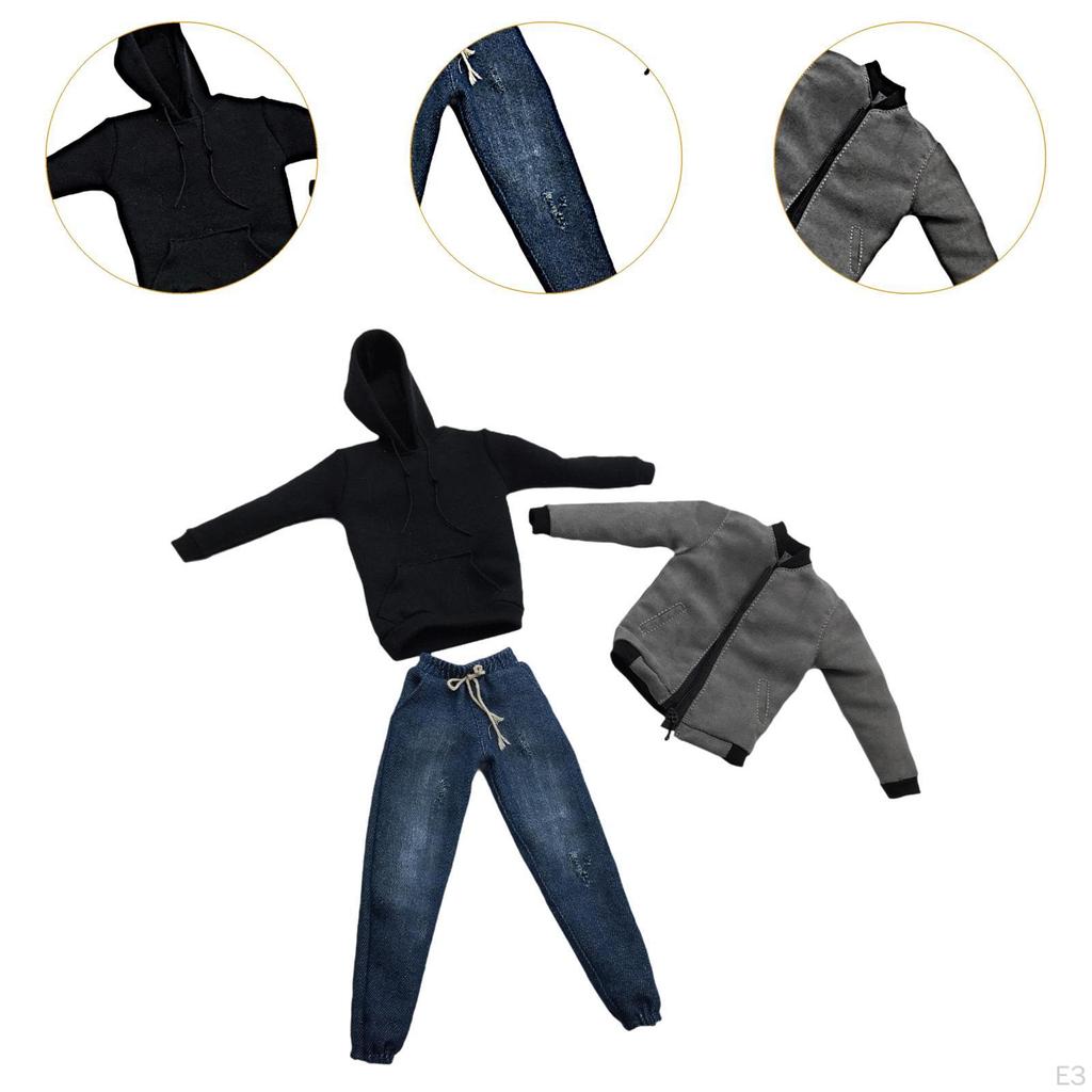 1/6 Male Action Figure Outfit, Jacket And Pants Set for 12 Inch Dolls