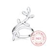 New Design 925 Sterling Silver Unique Leaf Rings for Women Jewelry Beautiful Finger Adjustable Open Ring for Party Birthday Gift