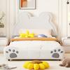 Toddler Bed Solid Construction High Durability Strong Load Bearing Sturdy Legs Easy to Assemble Modern Upholstered Single Bed Crib for