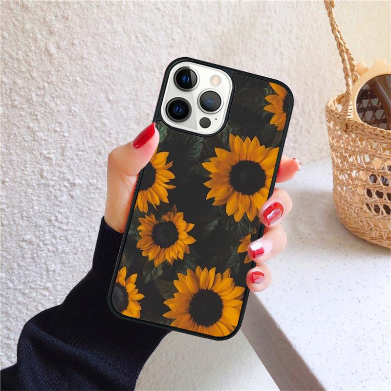 Летний чехол для телефона с подсолнухом для iPhone 17 Air 16 Coque 15 14 12 13 PLUS 11 PRO MAX Задняя крышка Fundas Shell