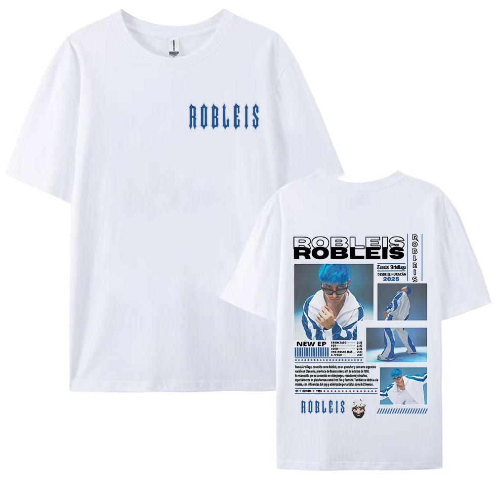 Rapper Robleis Album Tour 2025 Cover Tee Shirt Men Women Summer Harajuku High Street Oversized Tshirt Pop Music Cotton T Shirts