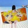 S-Sailor M-Moon Микрофибровое одеяло Быстросохнущие пляжные полотенца Большой размер Печать Супервпитывающее полотенце-одеяло для бассейна