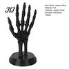 Halloween Desktop Decor Gothic Skull Hand Jewelry Rack, 3D Print Skeleton Ornament Stand Earring Storage Rack with Stable Base, Rings And Bracelets