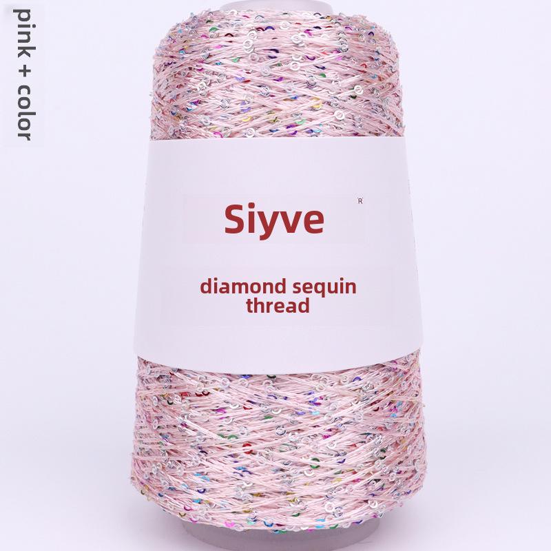 Пряжа с пайетками Siyue 2 мм - шерстяная пряжа ручной работы для проектов своими руками (100г)