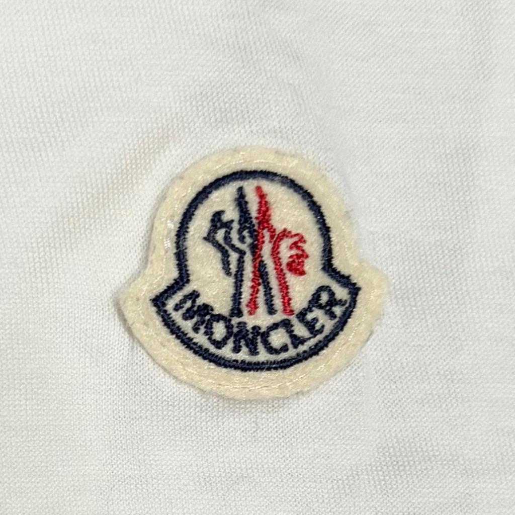 Moncler Трехцветная футболка Белая Мужская Размер S Модель E109180198008390Y