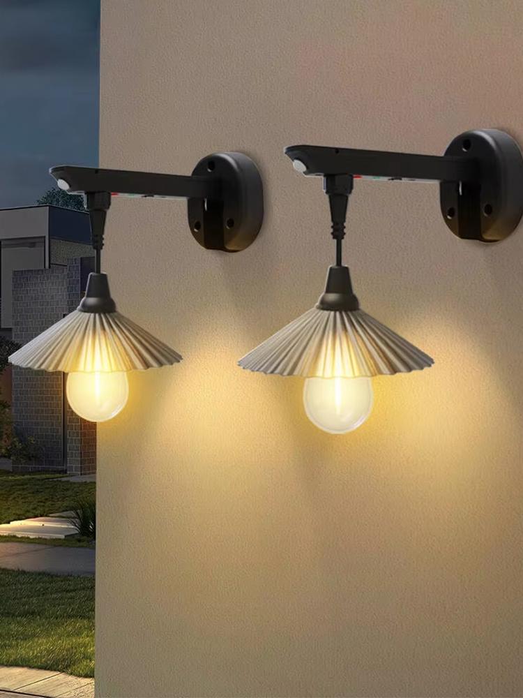 Motion Sensor Outdoor Solar Porch Light Waterproof Farmhouse Sconce Lighting Wall Mount Lamp for Garden Patio Balcony Doorway