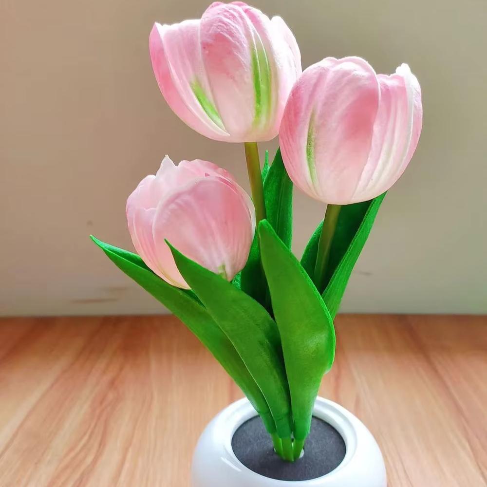 LED Tulip Lamp Night Simulation Flower Atmosphere Desk Light Room Table Decoration Lamp Valentine's Day Gift