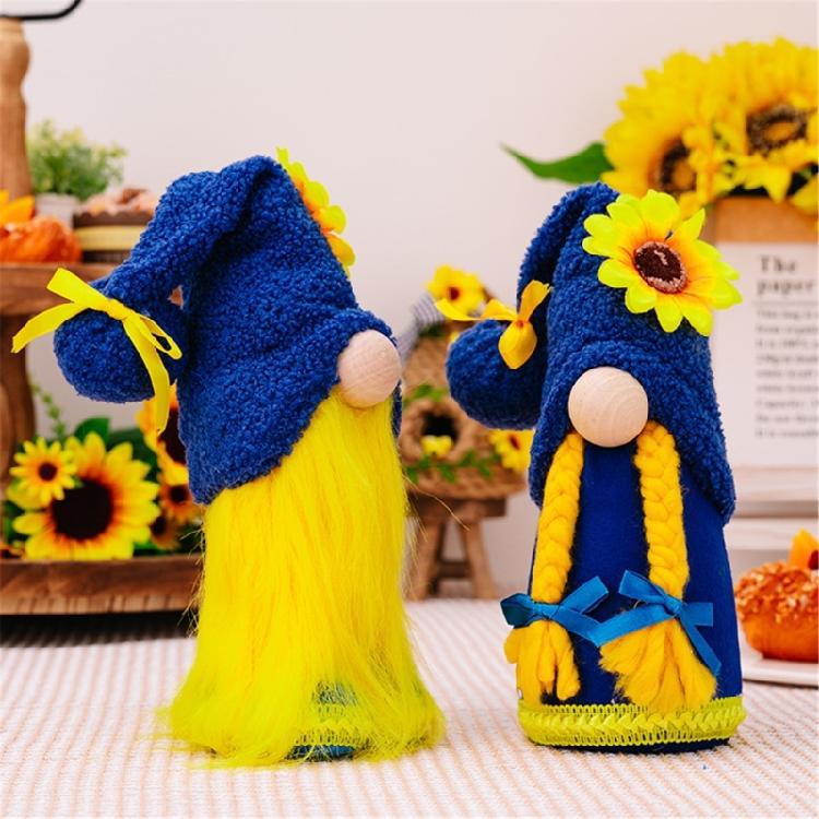 Sunflowers Gnomes Kitchen Tiered Tray Decros Spring Sunflowers Faceles Doll