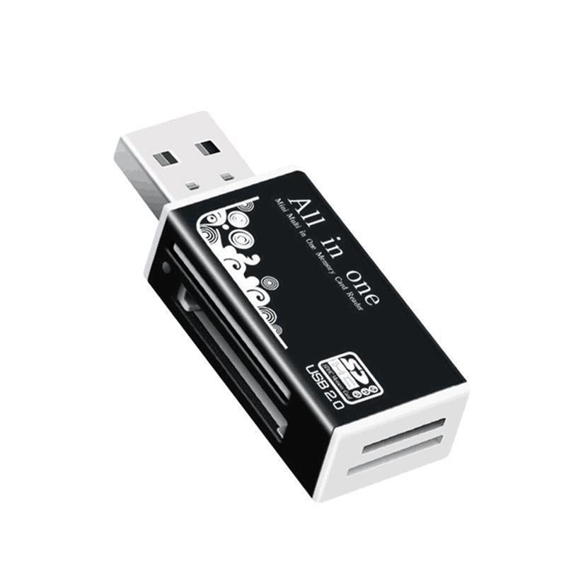 Алюминиевый кард-ридер 4 порта USB 2.0 Micro SD TF M2 MS Pro Duo MMC SDHC Адаптер для карт памяти телефона и камеры с LED-индикатором