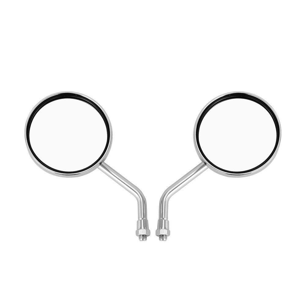 Модифицированное зеркало заднего вида для скутера: Набор длинных и коротких стержней, черное гальваническое покрытие, маленькое круглое зеркало