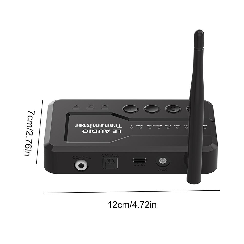 Беспроводной LE-аудиоадаптер LE USB/AUX/Opt/Coax Совместимый с Bluetooth 5.3 Домашний стереоаудиопередатчик-адаптер для ТВ Наушников