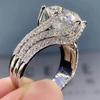 Кольцо с имитацией муассанита, 5 карат, роскошное кольцо «Три жизни, три поколения» 