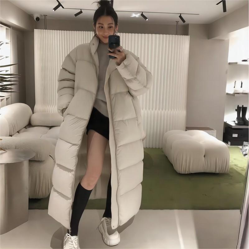 Женская осенне-зимняя супер длинная высококачественная пуховая куртка длиной до колена, утолщенная и свободная куртка большого размера