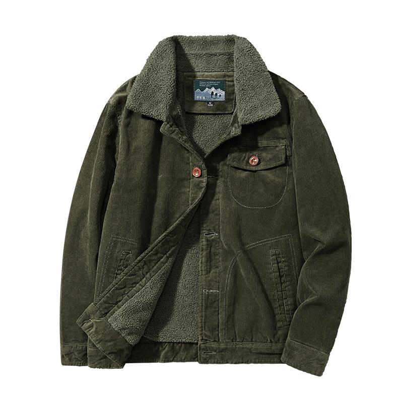 Мужская новая зимняя бархатная утолщенная короткая куртка из шерпы, мужское вельветовое повседневное хлопковое пальто, мужская модная одежда