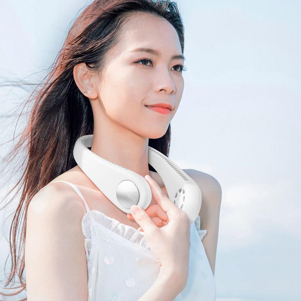 Портативный подвесной вентилятор на шею, мини-электрический беспроводной вентилятор, USB перезаряжаемые безлопастные бесшумные вентиляторы, кондиционер-кулер для спортивного вентилятора