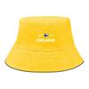 Heart Waves Finland Flag Print Bucket Hat , Patriotic Sun Cap Reversible Wide Brim Sun Protection Fishing Hat