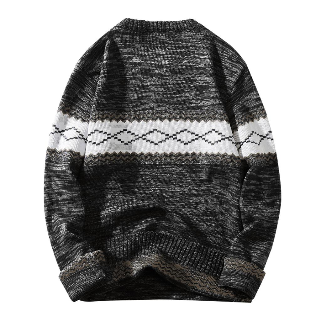 Модный повседневный мужской свитер с длинным рукавом и круглым вырезом, свободный пуловер