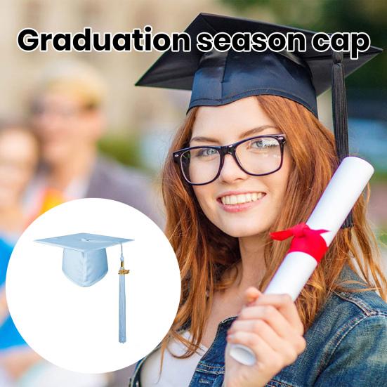 Выпускной колпак с кисточкой, шляпа бакалавра, эластичное унисекс-выпускное платье, аксессуар, шляпа для церемонии вручения дипломов магистратуры