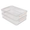 2PCS File Storage Box with Lid Clear PET Stackable for Paper Photos Documents Scrapbook Crafts and School Supplies