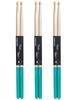Drumstick Set for Maple Set of Beginners, Practice, Anti-Slip, 5A, Lightweight, (Green, 3, 5A)