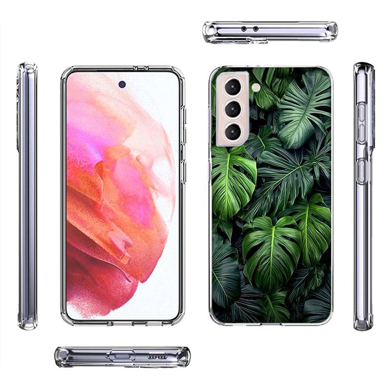 Ботанический фон Чехол для телефона Для Samsung Galaxy S25 Edge S24 S23 FE S21 S20 S10 Plus S22 S26 Ultra Чехол Прозрачные чехлы ТПУ Капа