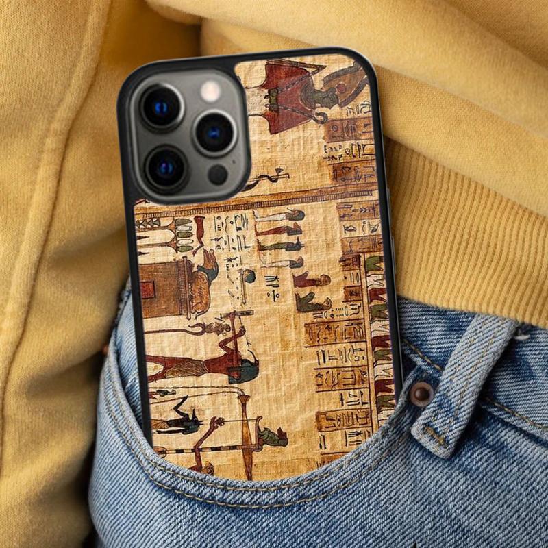 Egyptian Hieroglyphics Soft Phone Case for iPhone 17 Air 16e Pro max 15 Pro 13 14 Plus 11 12 MagSafe Magnetic Coque