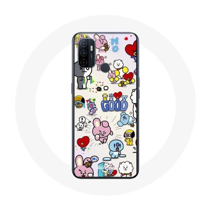 Coque pour Oppo A53 BTS Bangtan Sonyeondan BT21 Van Tata Chimmy Cooky Rj Koya Mang Et Shooky