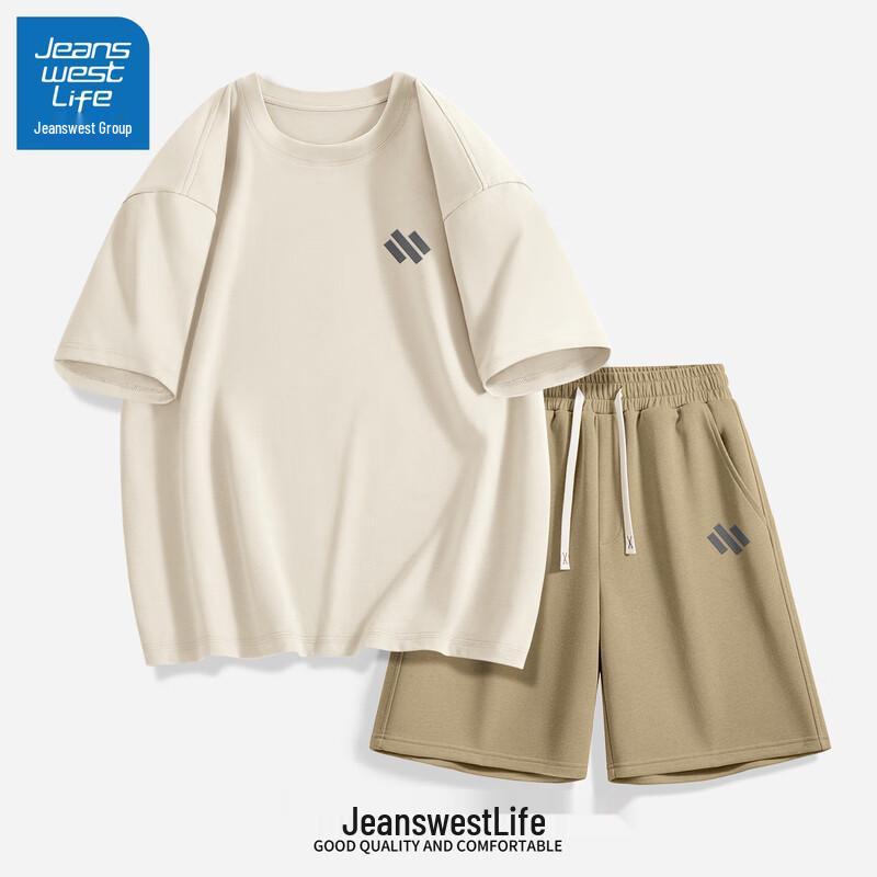 JEANSWEST LIFE Мужской комплект: хлопковая футболка и шорты большого веса