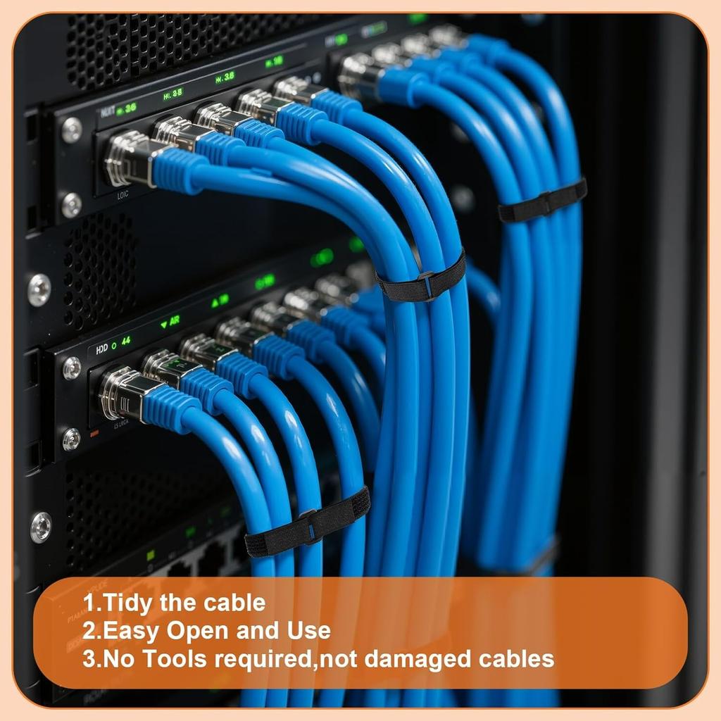 2CMX5M Hook and Loop Strap with 25 Buckles, Reusable Cable Ties Adjustable Fastening Straps for Organizer and Storage -Wire Management, Cord Organizer