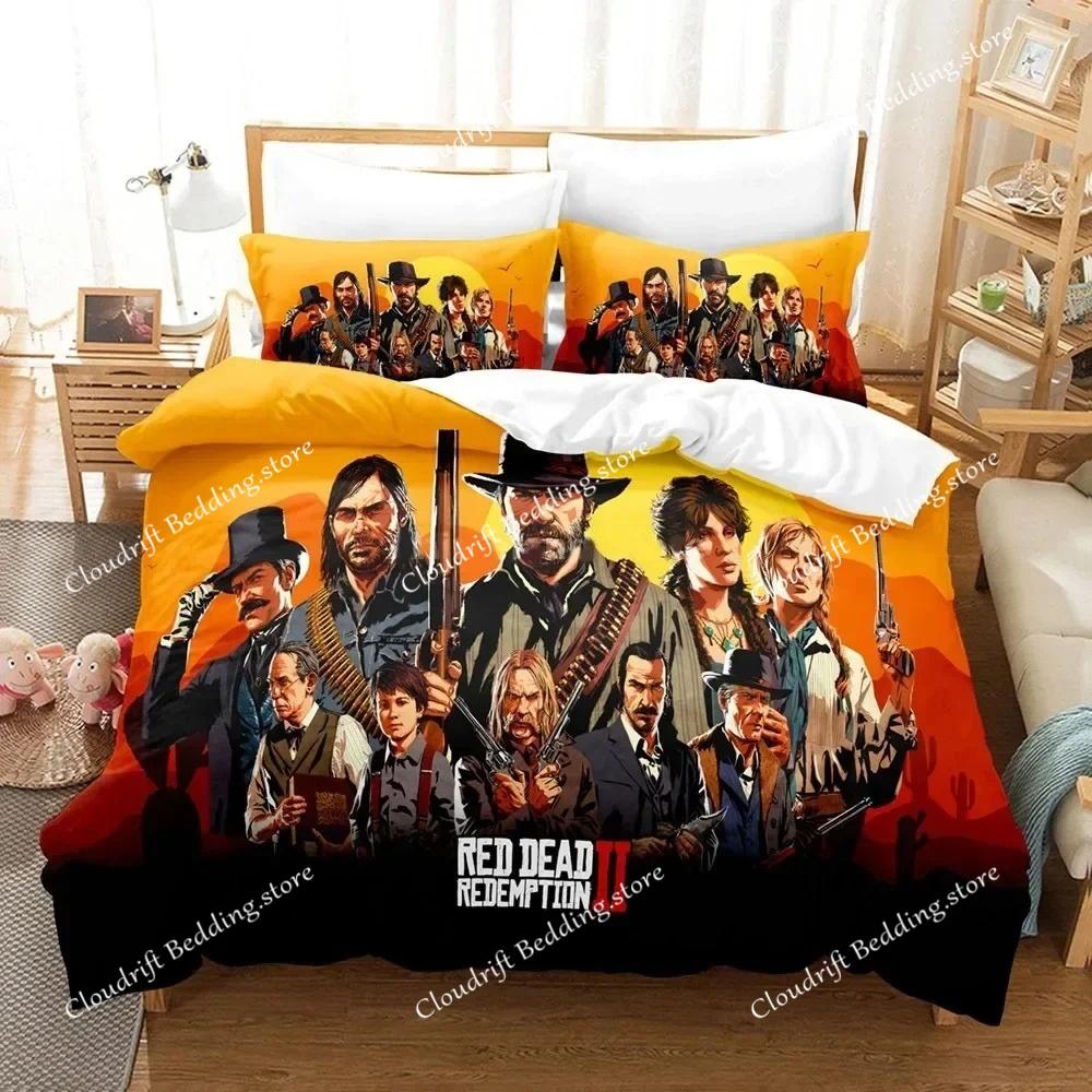 Игровой Комплект Постельного Белья Red Dead Redemption 3D Печать Постельное Одеяло Пододеяльник Комплект Домашний Текстиль Размер Queen King Декор Детской Комнаты