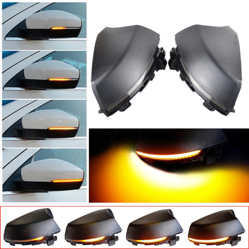 Car LED Dynamic Turn Signal Light Mirror Sequential Blinker Indicator For Volkswagen VW Polo MK5 6R 6C 2009 2010 2011-2016 2017