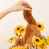 Plush sitting brown squirrel 16 cm, realistic toy for decor and gifts