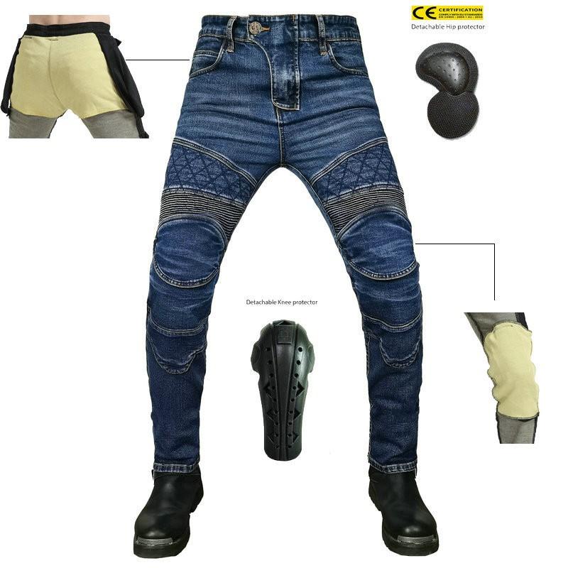 Mens Motorcycle Riding Pants With Extended Protection Stretch Cotton Abrasion-Resistant Tear-Proof Outdoor Use