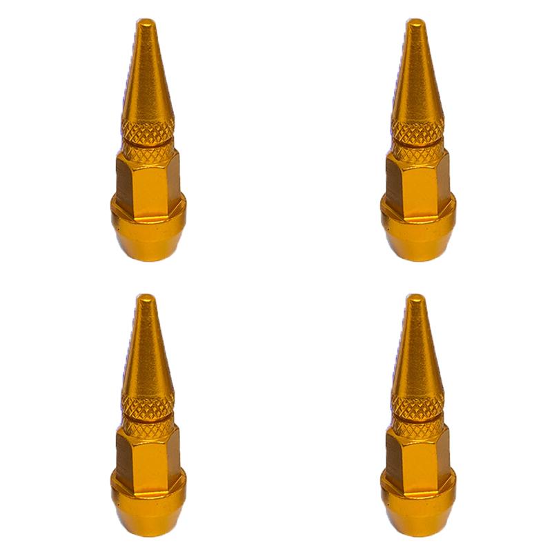 Bullet Valve Caps Car Motorcycle Wheel Tire Valve Caps Alloy Spike Shaped Aluminum Car Styling Auto Exterior Accessories 4Pcs