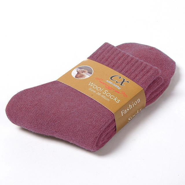 Winter Warm Women Socks Wool Male Men Socks Super Thicker Solid Socks Merino Socks Against Cold Snow Terry