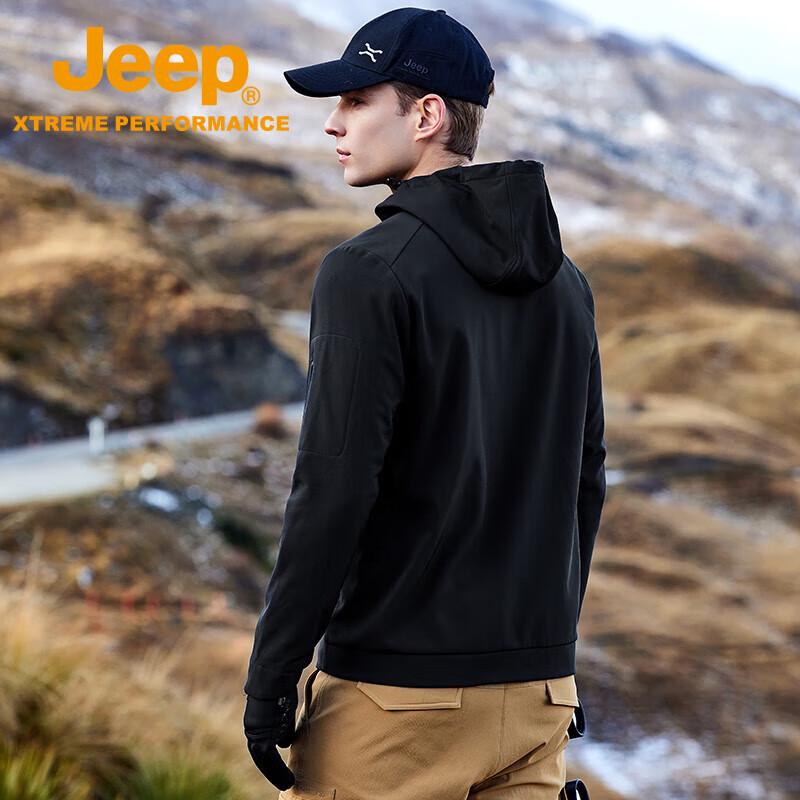 Jeep Men's Waterproof Outdoor Fleece Softshell Jacket