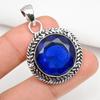 Подвеска с синим сапфиром, подвеска из драгоценного камня ручной работы, подвеска из стерлингового серебра 925 пробы, антикварные ювелирные изделия, для подарка на помолвку