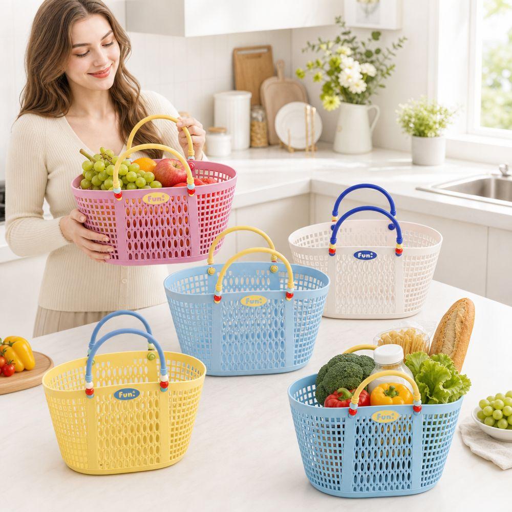 Plastic Bath Product Storage Basket Waterproof Fruit Storage Basket Vegetable Buying