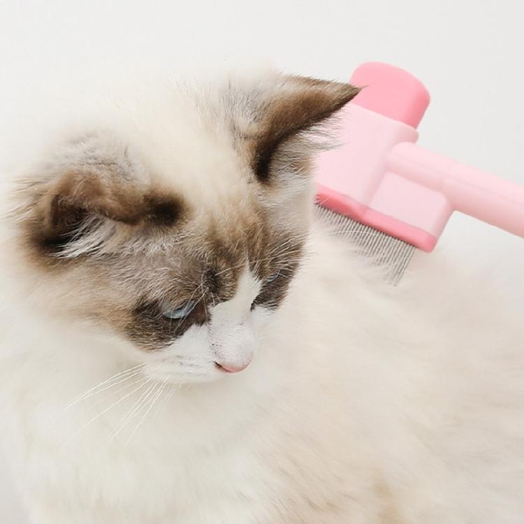 Cats Dog Comb Lice Cats Brush with Release Button Fleas Comb for Dogs Cats Pet Hair Removal Comb for Grooming Shedding
