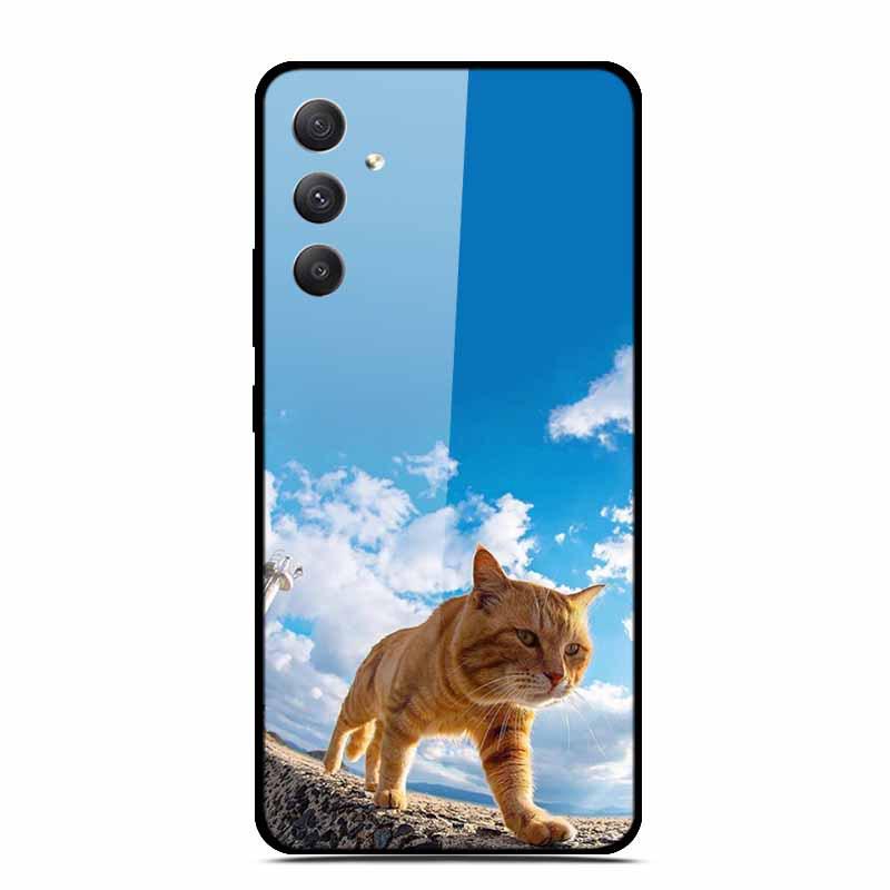 Чехол для телефона Samsung A35 5G - Персонализированный Цветной Закаленный Стеклянный, Противоударный.