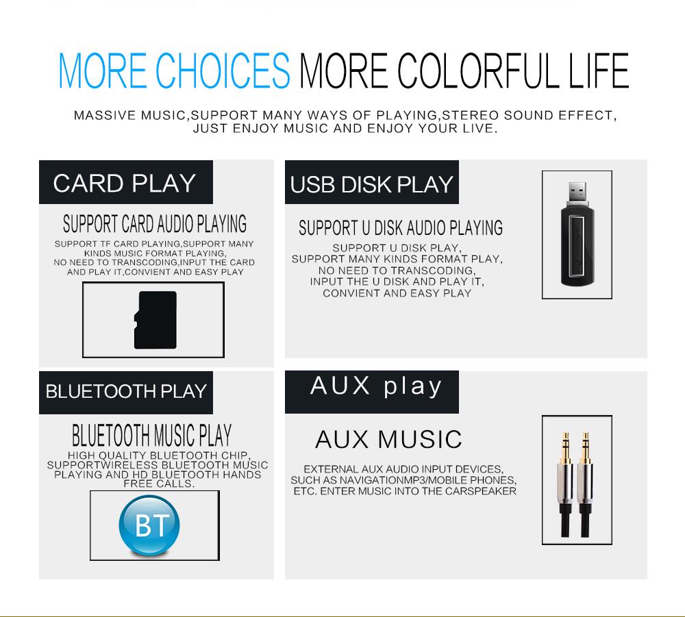 1 Din автомобильная магнитола мр3 USB, FM, TF, AUX с пультом дистанционного управления