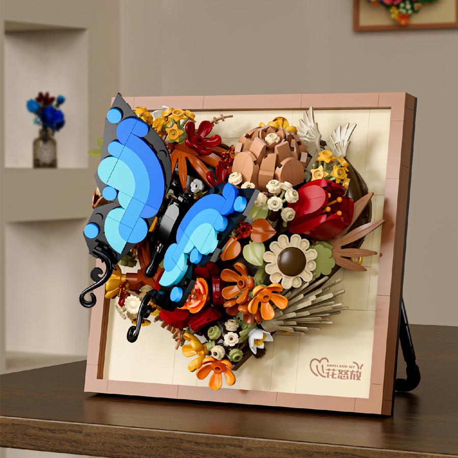 3D фоторамка строительные блоки цветы мини кирпичи DIY игрушки для девочек свадебные подарки