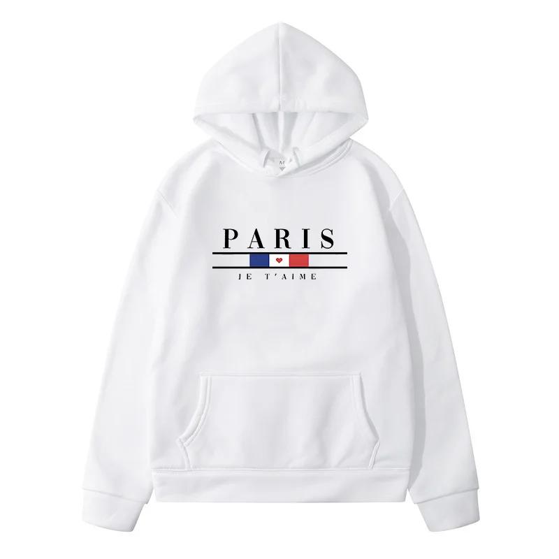 2025 Париж Хип-хоп Уличный Повседневный Принт Женская Толстовка Модная Толстовка Свободная Новая Толстовка Теплая Осенняя Одежда