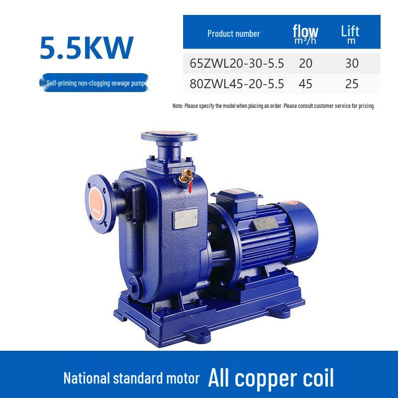 ZWL Non-Clogging 380V Self-Priming Sewage Pump for High-Flow Irrigation